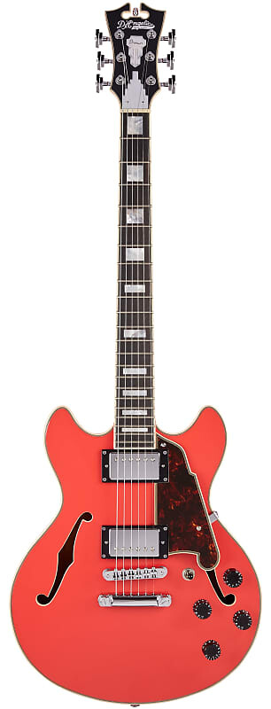 

Электрогитара D'Angelico 6 String Semi-Hollow-Body Electric Guitar, Fiesta Red, DAPMINIDCFRCSCB