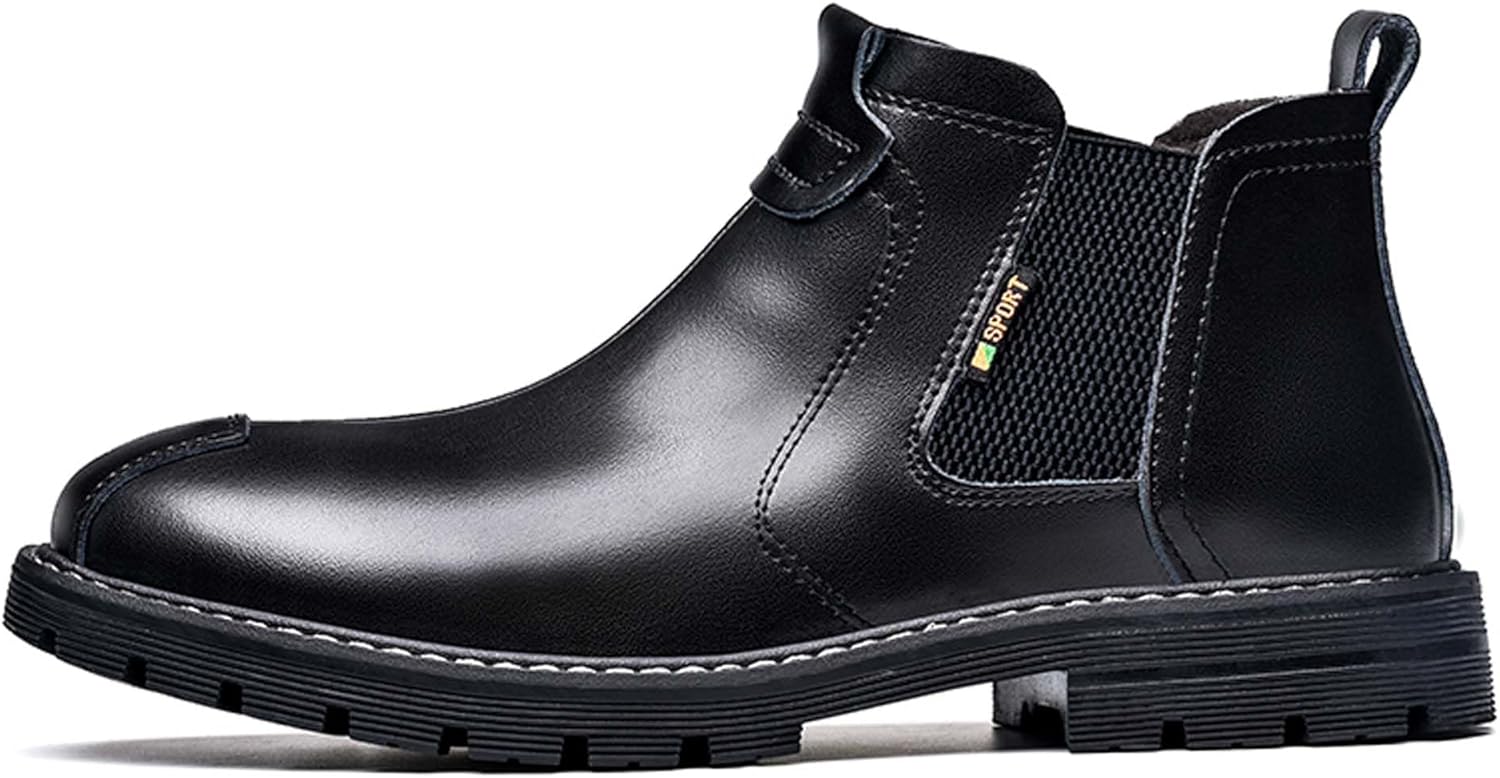 

Мужские зимние плюшевые и утепленные снежные ботинки, теплые и водонепроницаемые прогулочные сапоги Generic, черный