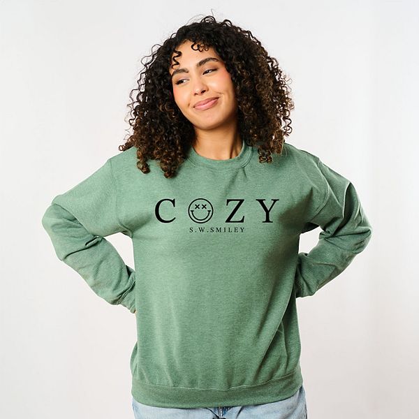 

SWSmiley cozy outline - женский графический свитшот Simply Sage Market, Heather Green, Зеленый, SWSmiley cozy outline - женский графический свитшот Simply Sage Market, Heather Green