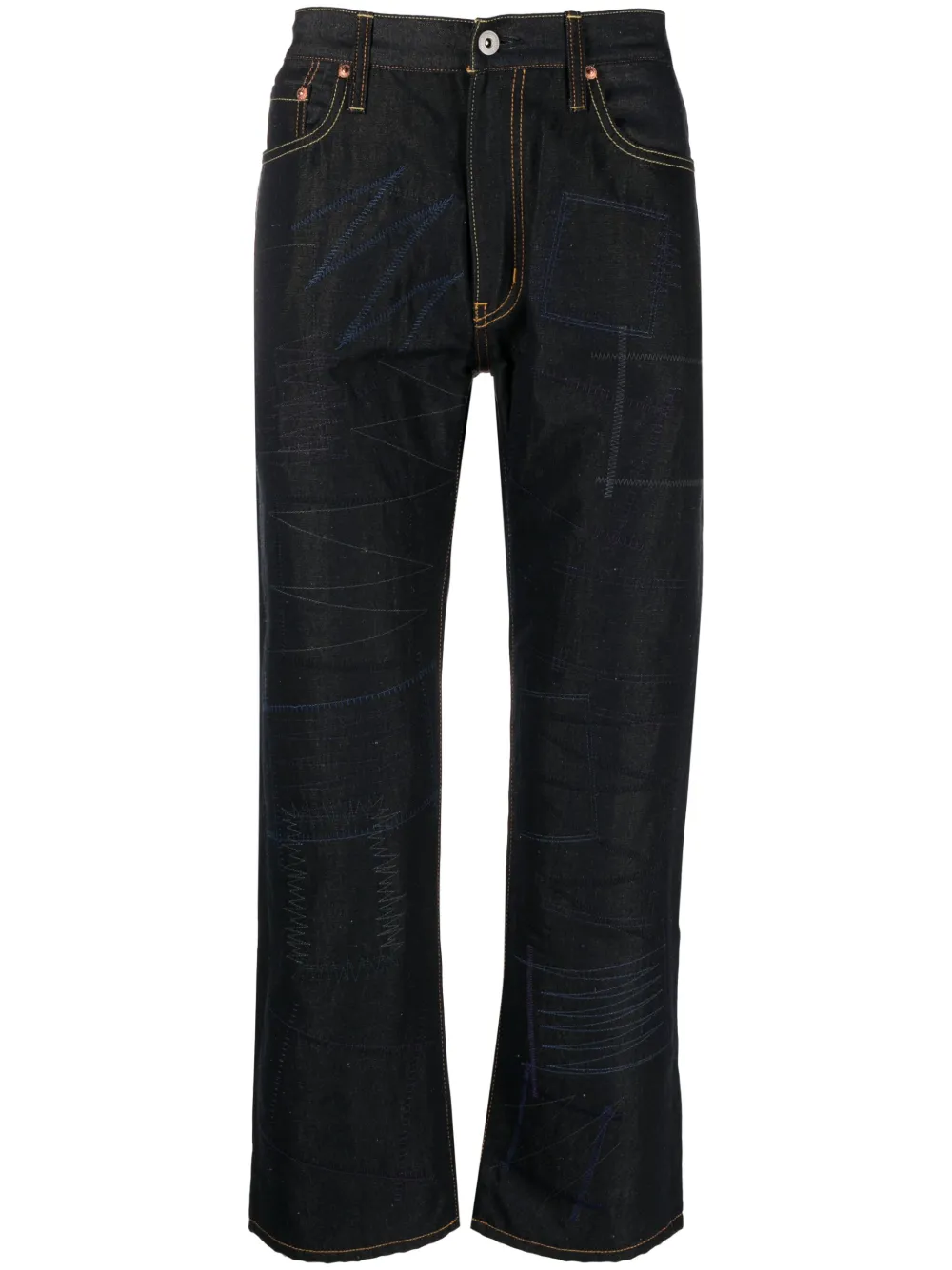 

Укороченные джинсы с нашивкой Junya Watanabe MAN, синий
