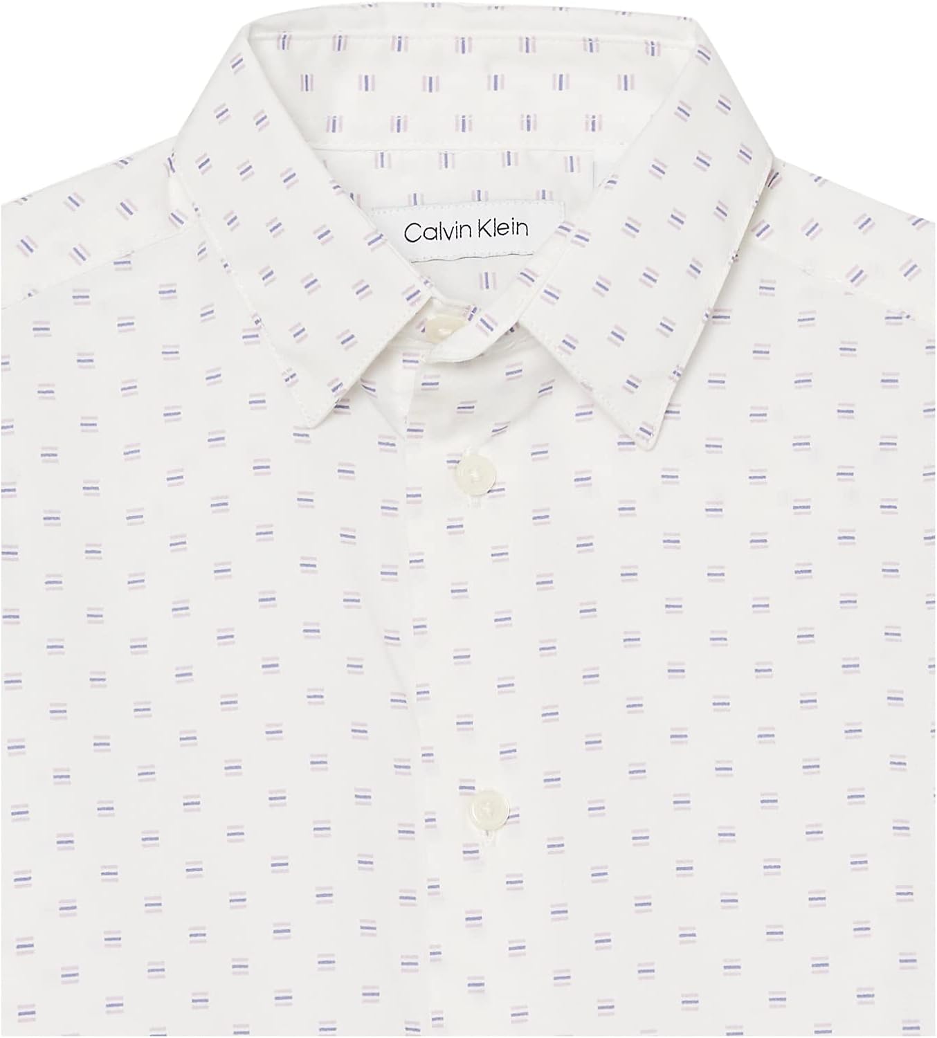 Рубашка Calvin Klein для мальчиков с длинными рукавами, узором, застежкой на пуговицы, манжетами и подолом, Prism — фото 3