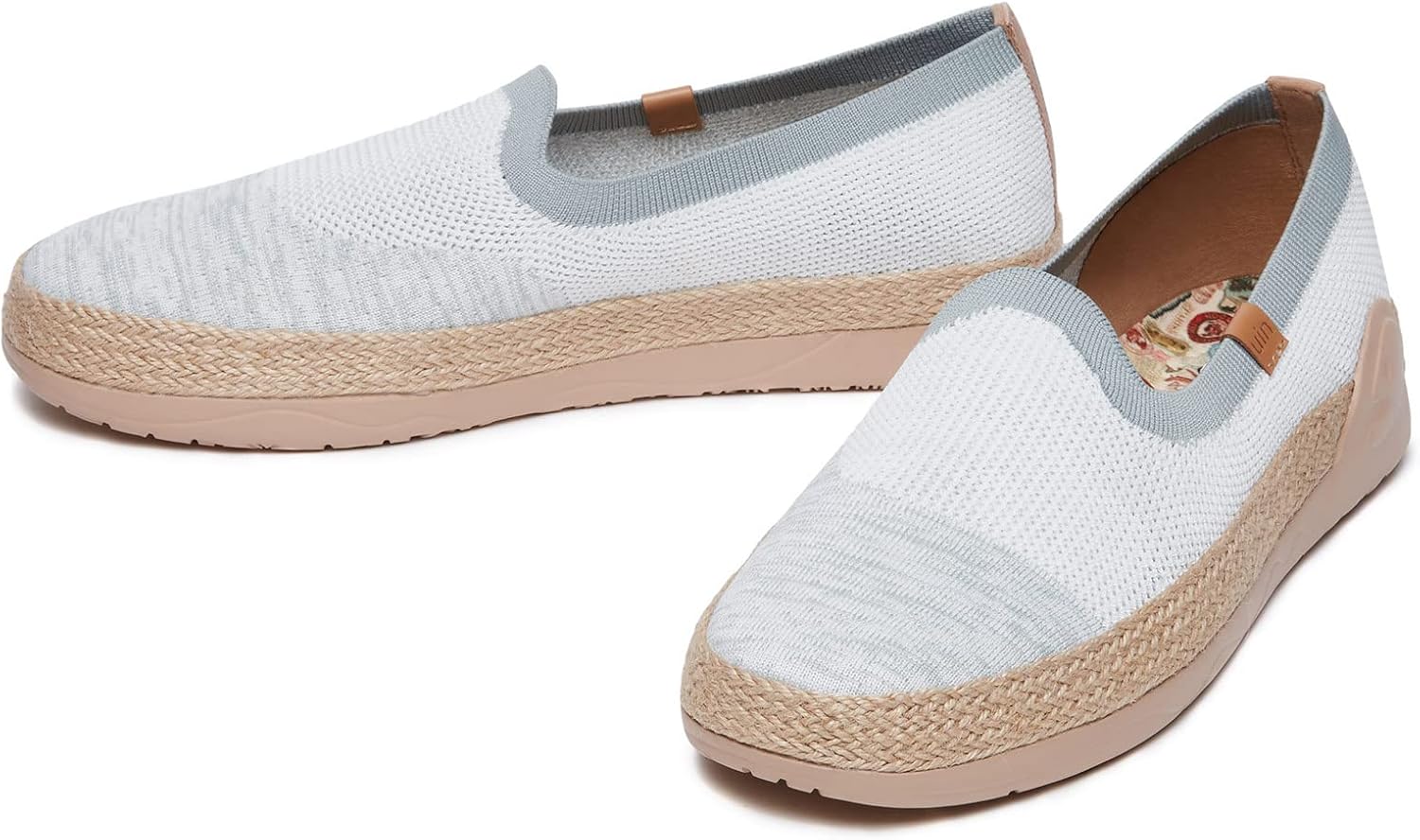 Мужские эспадрильи UIN Slip Ons- легкие прогулочные повседневные лоферы, удобные, с ручной росписью, серия Marbella, белый — фото 4