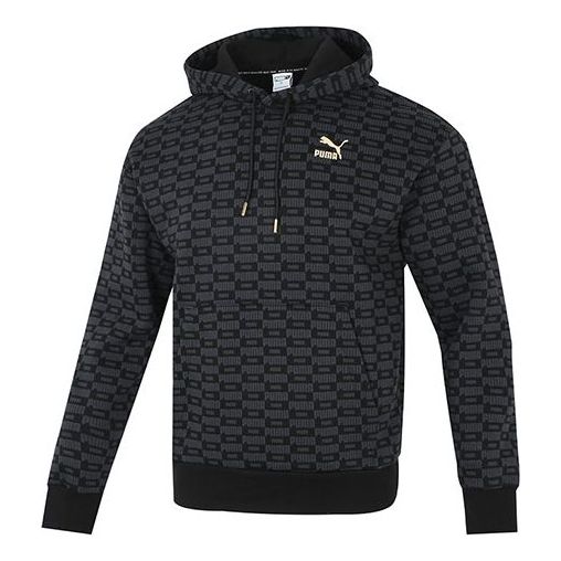 

Толстовка luxe aop full print logo knit black Puma, черный