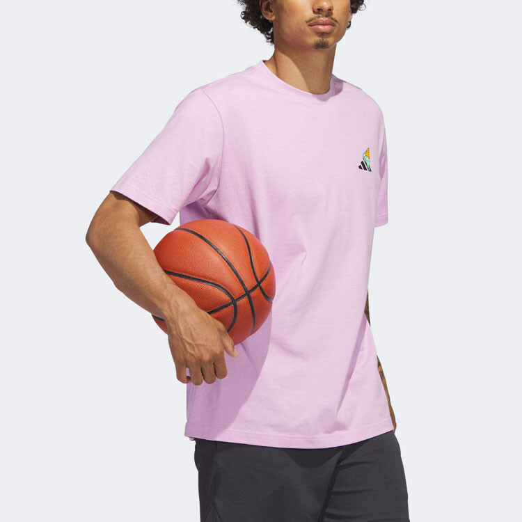 Футболка мужская розовая Adidas, розовый — фото 4