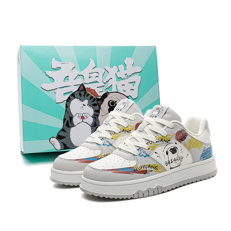 

Supremo Cat Низкие скейтерские кроссовки унисекс бежево-серые [Коробка], цвет Beige Gray[Box]