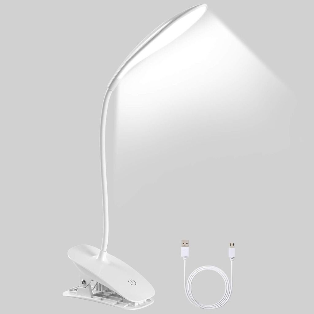 

[T] DTC GmbH Светодиодная лампа для чтения Настольная USB-лампа для ухода за глазами, модель с разъемом для зарядки типа C, модель с зажимом, постоянно встроенный светодиод с 3 уровнями яркости, зарядка через USB, свободно регулируемая модель с...