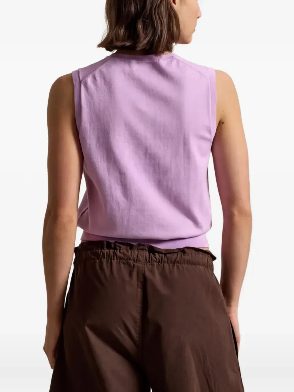 Вязаный жилет с вышивкой логотипа POLO RALPH LAUREN, фиолетовый — фото 3