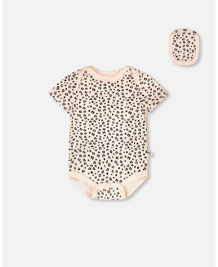 Комплект из 3 бодиков из хлопкового трикотажа для девочек Baby Girls Evolutive Deux par Deux, peach , черный — фото 2