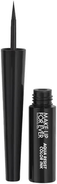 Водостойкая жидкая подводка для глаз Makeup Forever 01 Matte Charcoal с маской для лица, 2 мл