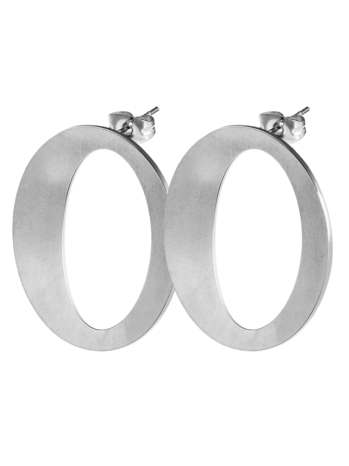 

Adeliás Женские серьги - Серьги-гвоздики из нержавеющей стали серебристого цвета