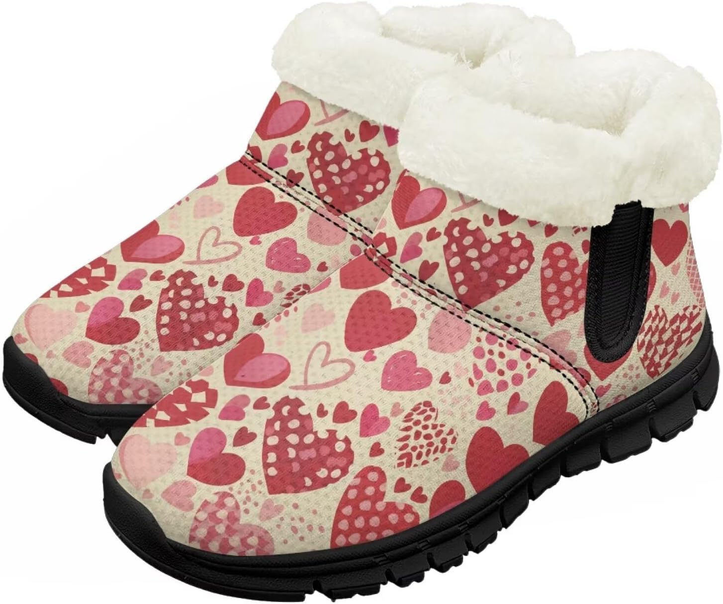 

Мальчики Девочки Зимние теплые ботинки Нескользящие легкие уличные ботинки для ходьбы в холодную погоду Chririnla, Polka Dot Heart