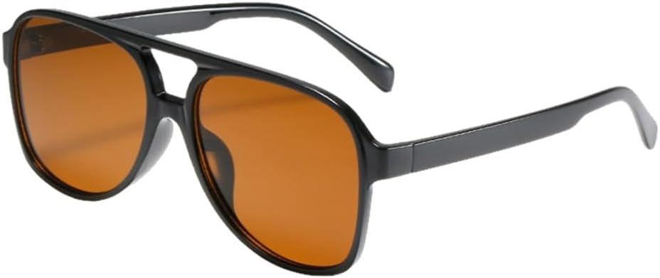 

Классические солнцезащитные очки LVTFCO большого размера для женщин, в стиле ретро-винтаж, с двойной перемычкой, большие солнцезащитные очки унисекс, желтые очки для вождения, Black Brown