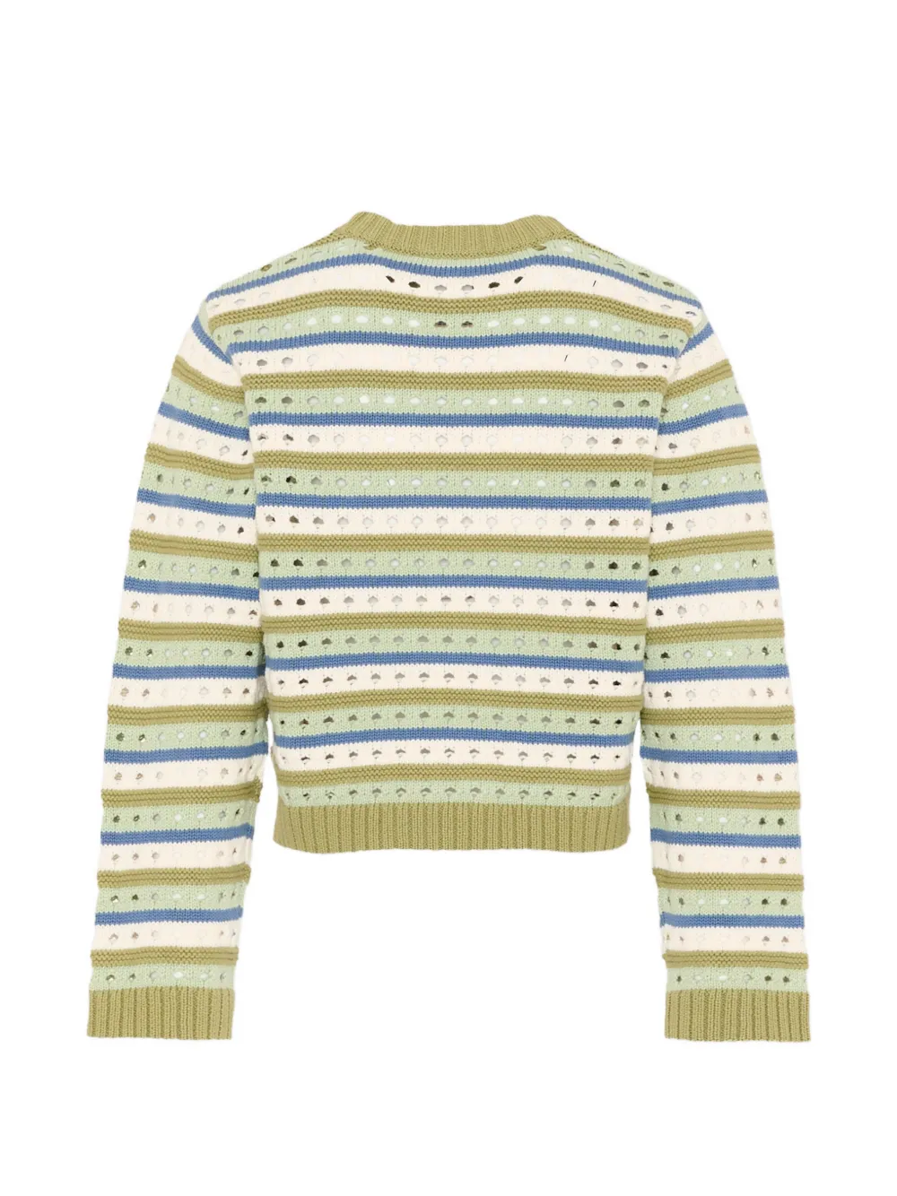 Полосатый вязаный джемпер Stella Mccartney Kids, зеленый — фото 2