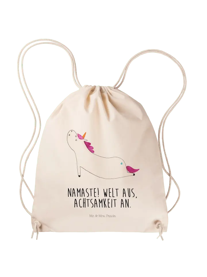 

Спортивная сумка Mr & Mrs Panda Sportbeutel Einhorn Yoga, кремовый