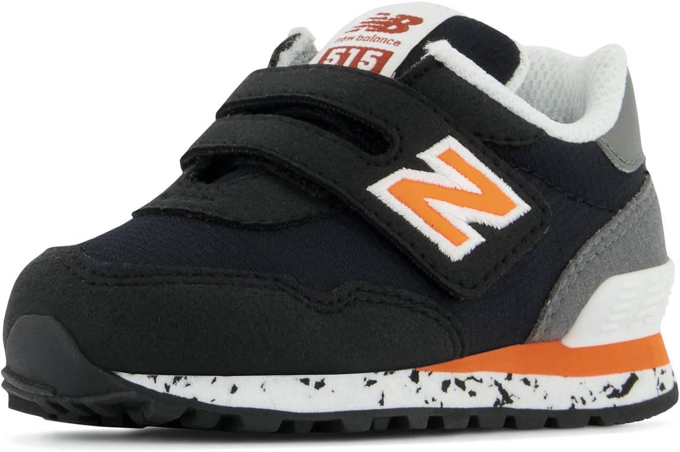 Детские кроссовки New Balance 515 V1 на шнуровке, черный/оранжевый — фото 4