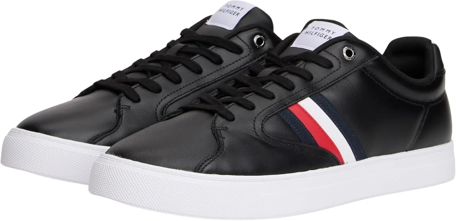 Мужские низкие кроссовки Tommy Hilfiger Icon Court Stripes Fm0fm05628, Black — фото 3