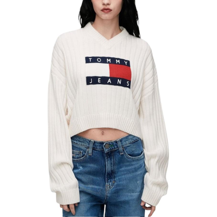 

Tommy Hilfiger Свитер TJW VNCK CENTER FLAG SWEATER E Топ Женский Белый