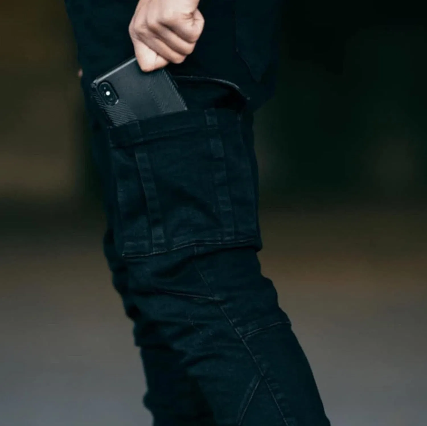 Джинсы мужские рваные скинни, Regular Fit, Black — фото 3