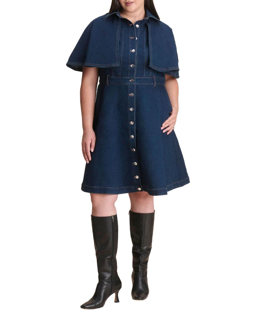 

Женское джинсовое платье с накидкой ELOQUII, Dark wash