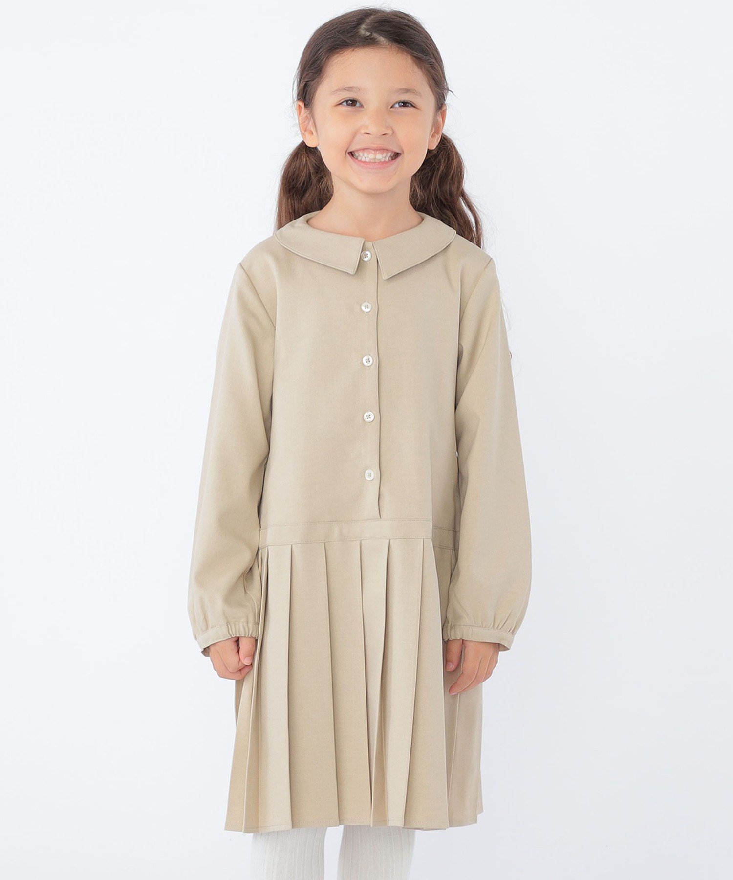 Детское платье-футляр с плиссировкой: 100–130 см SHIPS KIDS, Beige