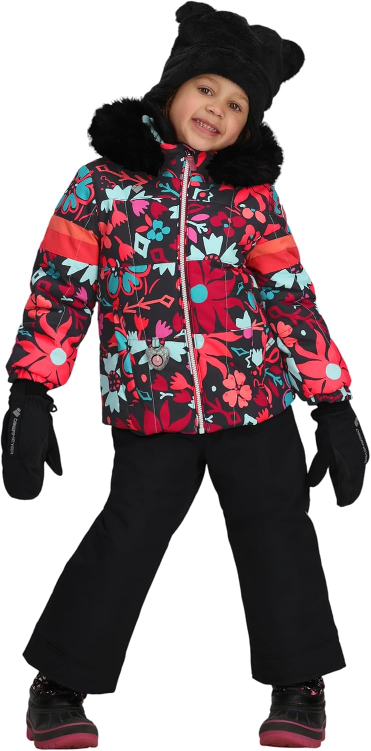 

Лыжная куртка Obermeyer Kaizen для девочек с искусственным мехом, утепленная и водонепроницаемая, с системой Kids I-Grow, Pink Mary Garden