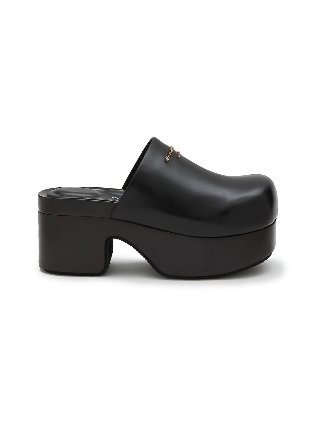 Женские кожаные платформенные сабо Zoe высотой 85 мм в черном цвете Alexanderwang