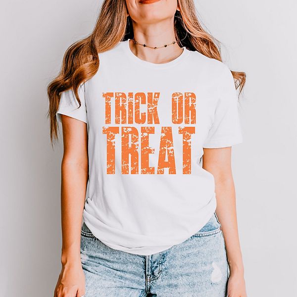 

Футболка с принтом Trick or treat block distressed Simply Sage Market, White