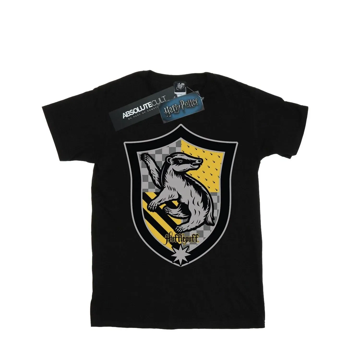 Футболка с принтом Hufflepuff Harry Potter, черный — фото 2