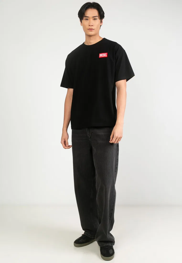 Футболка с логотипом, короткий рукав, Box Logo Diesel, черный — фото 4