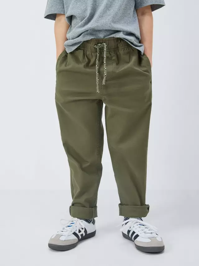 

Брюки чинос John Lewis Kids' Straight Fit Turn Up, хаки
