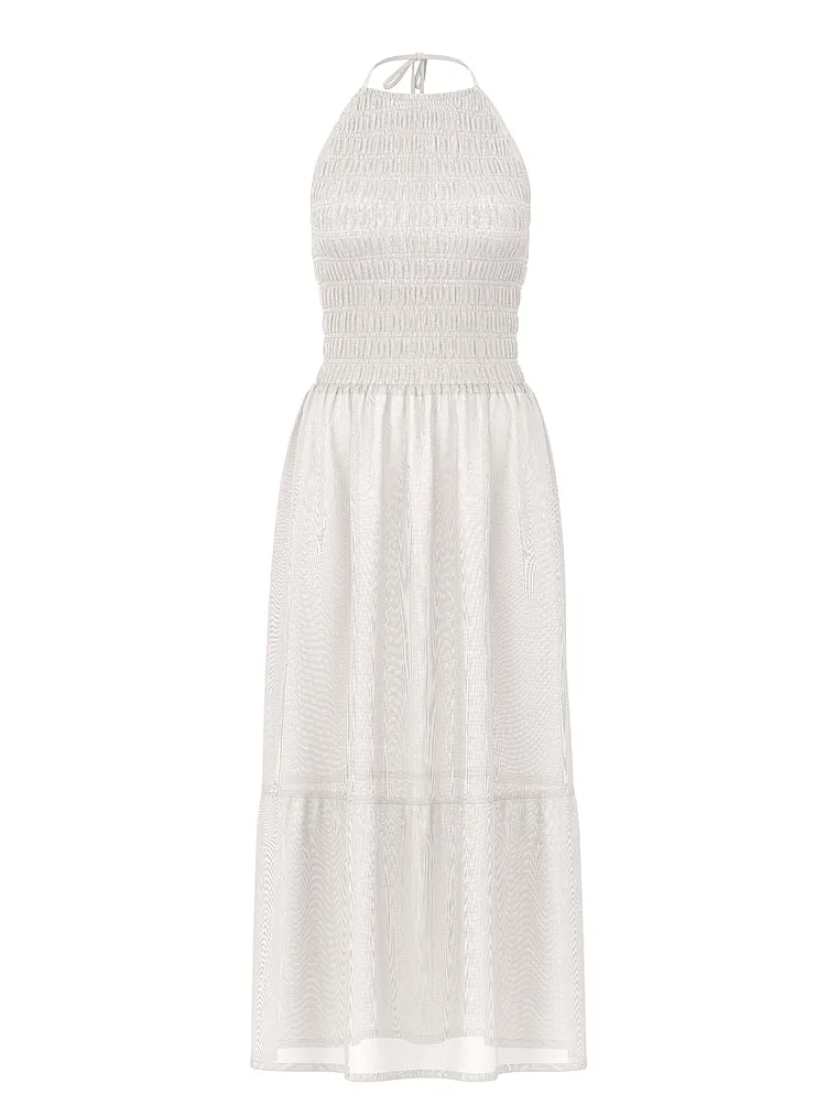 Пляжное платье миди с присборенной юбкой Victoria'S Secret Swim, Coconut White — фото 3