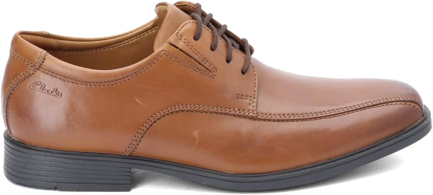 Мужские оксфордские туфли Clarks Tilden Walk, Dark Brown Leather — фото 3