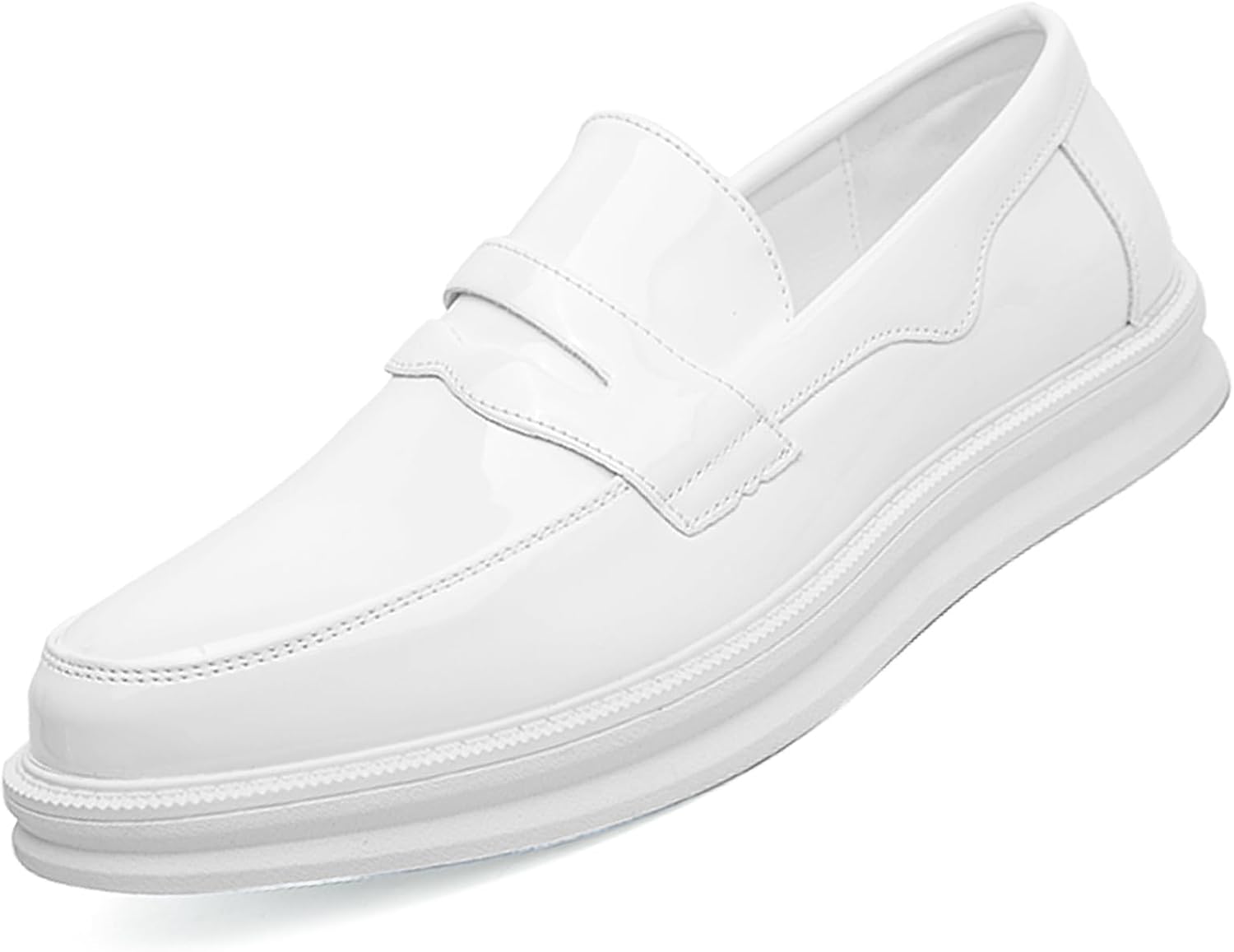 

Мужские кожаные слипоны Optigard с отделкой под пенни Лоферы, удобные легкие повседневные туфли, формальная деловая обувь для работы, белый