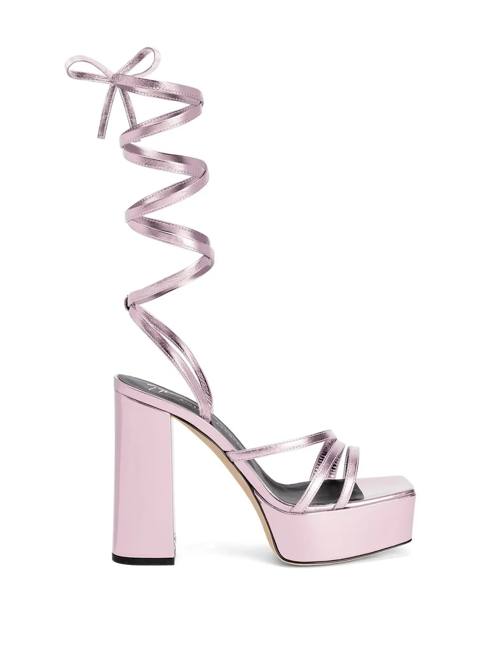 Ламинированные босоножки Flavienne 120 Giuseppe Zanotti, розовый