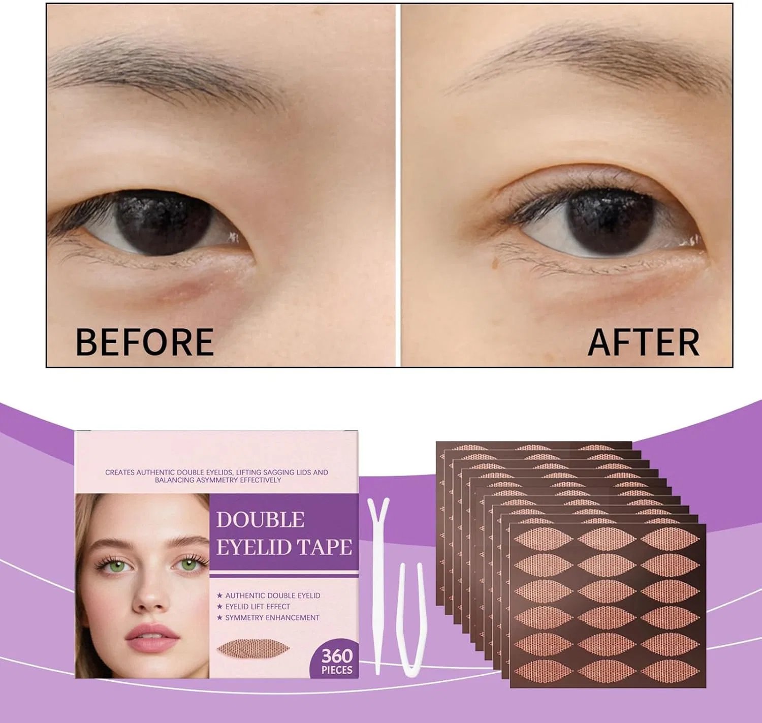 Лента для век Eye Lift Tape, 360 шт, бежевая — фото 2