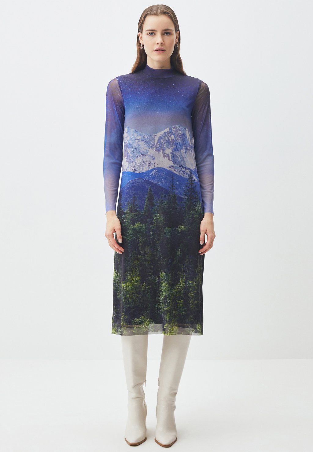 

Повседневное платье TURTLENECK PATTERNED MIDI Jimmy Key, синий