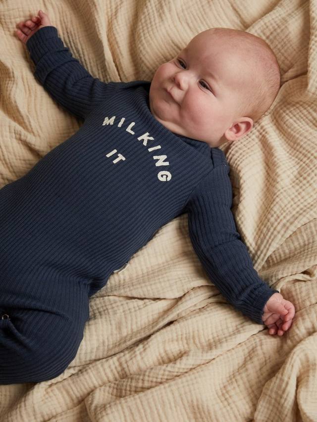 Детский комбинезон Milking It из органического хлопка Claude & Co, Navy — фото 3