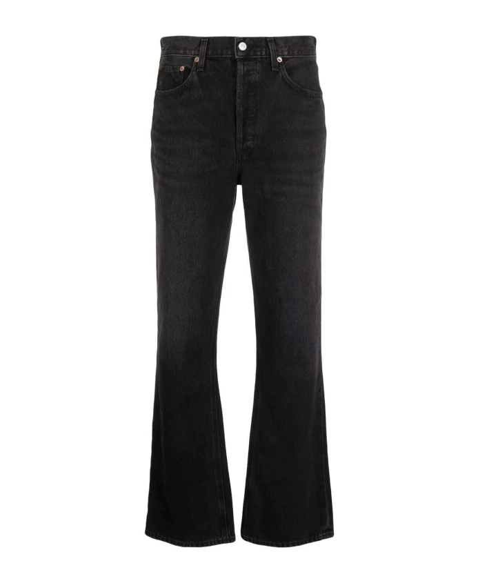 

Черные хлопковые джинсы прямого кроя Agolde, черный