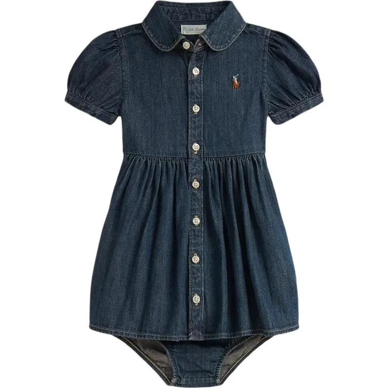 Комплект из топа и юбки Polo Ralph Lauren для малышей, серебристый