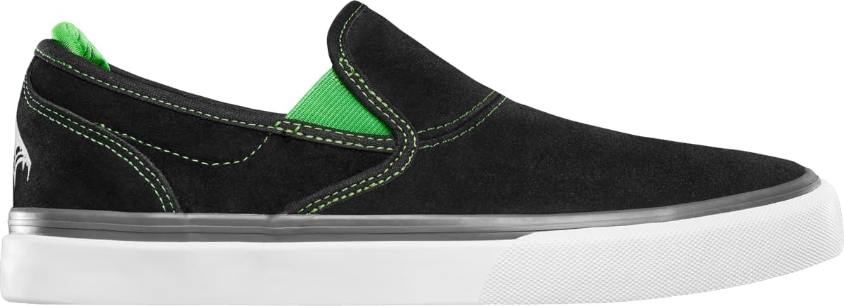 

Кеды для скейта Emerica Unisex-Adult Wino G6 Slip-on X Creature, черный/зеленый