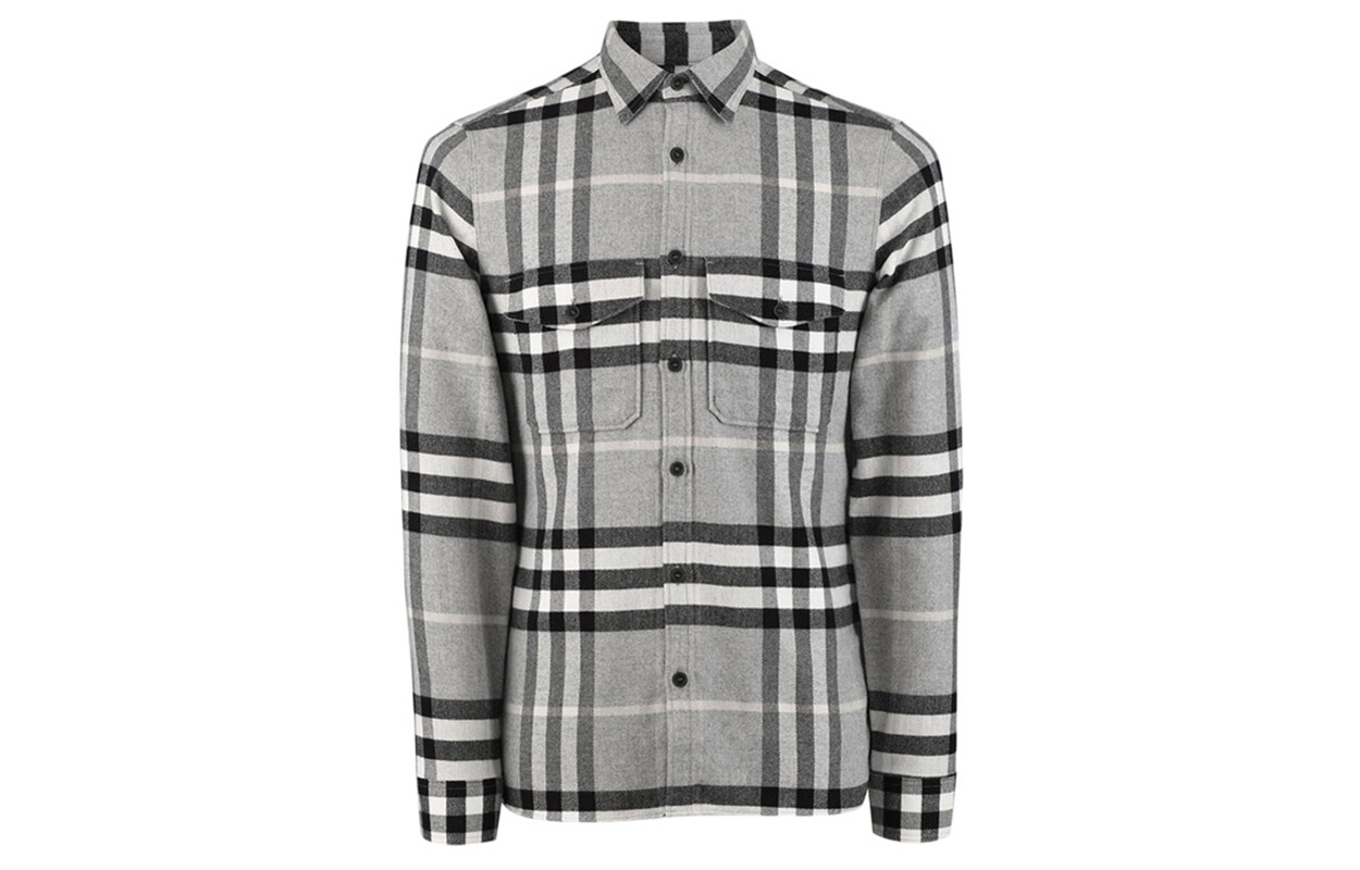 

Рубашка мужская светло-серая Burberry, серый