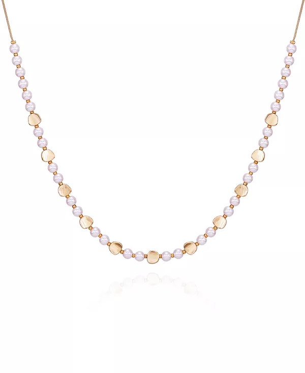 

Длинное эффектное ожерелье из искусственного жемчуга золотистого оттенка T Tahari, gold