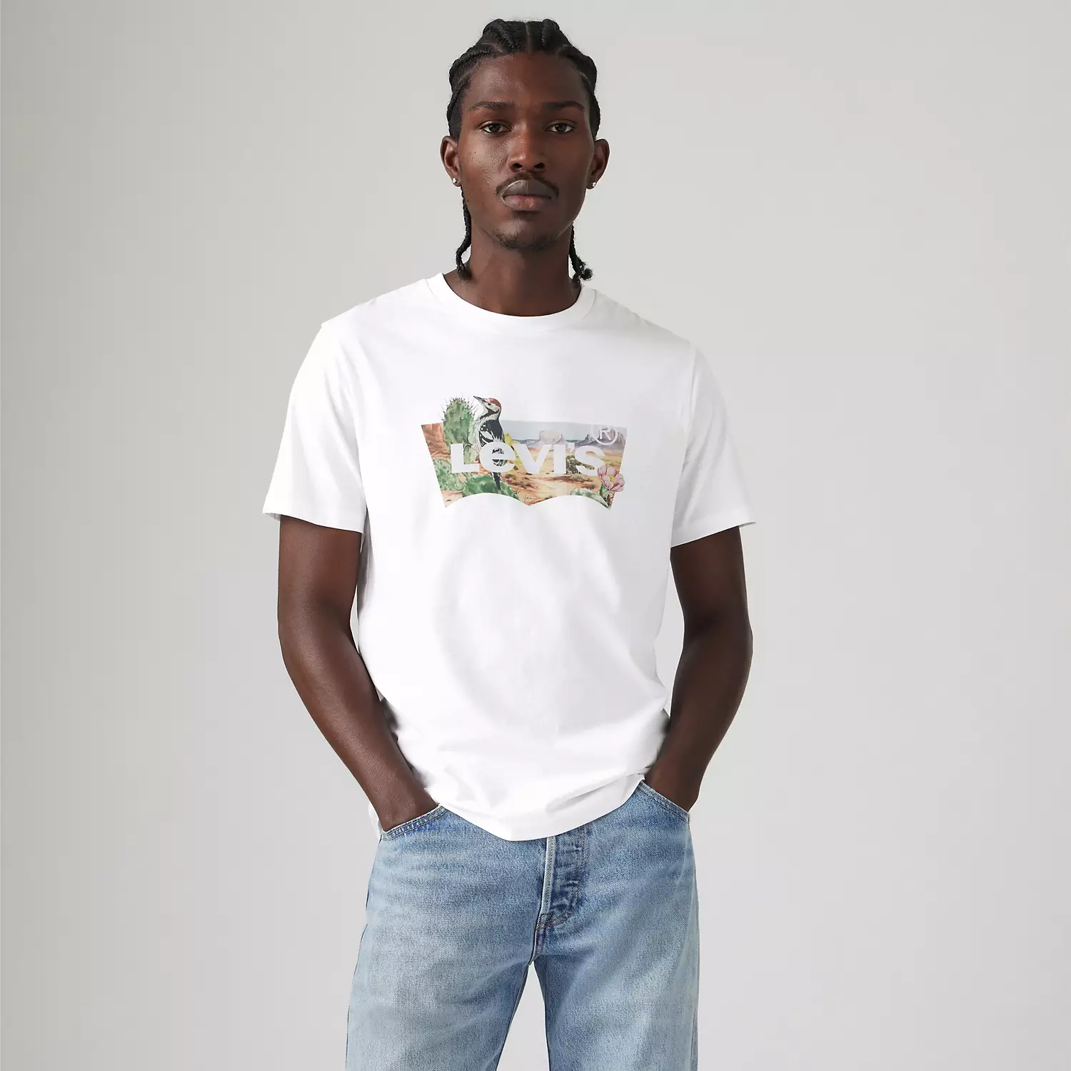 

Классическая графическая футболка Levi's, цвет Batwing Dilled Bird - White