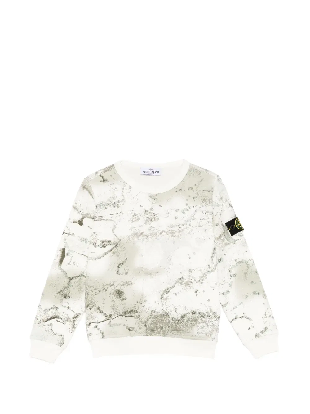 Свитшот с узором в виде значка Stone Island Junior, белый