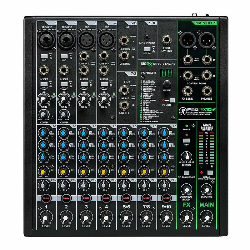 

Микшер Mackie ProFX Series, Mixer - Unpowered, 10-Channel w/USB (ProFX10v3)