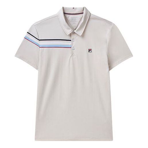 

Футболка yellow contrasting colors stripe athleisure casual sports short sleeve polo gray Fila, серый