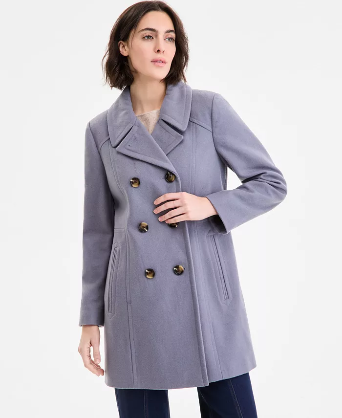 

Женское двубортное пальто-бушлат Anne Klein, черный