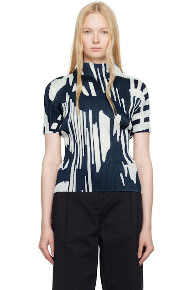 

Синий рефракционный топ PLEATS PLEASE ISSEY MIYAKE