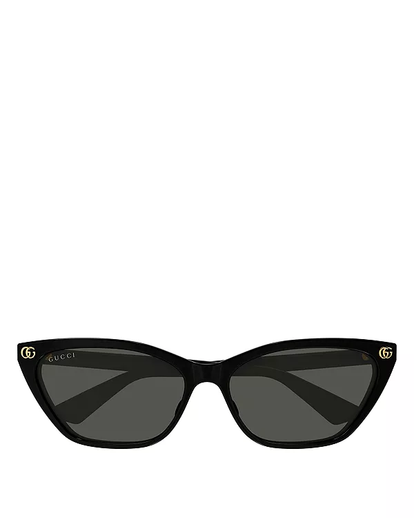 Светлые солнцезащитные очки «кошачий глаз», 58 мм Gucci, черный — фото 2