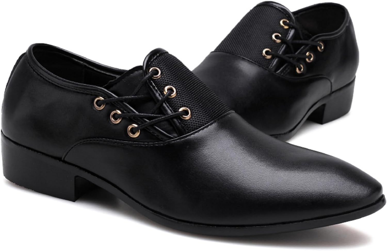 

Мужские туфли-оксфорды с заостренным носком, металлическими золотыми люверсами, дышащей сетчатой вставкой и удобной амортизирующей подошвой, противоскользящей резиновой подошвой для делового и официального ношения Kelibasi